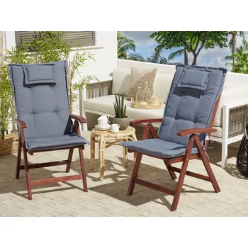 Podsedák Sada 2 modrých sedadel na zahradní židli Beliani