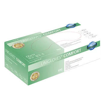 Vyšetřovací rukavice UNIGLOVES Latexové rukavice Comfort bez pudru Gr., 100 ks Velikost: M