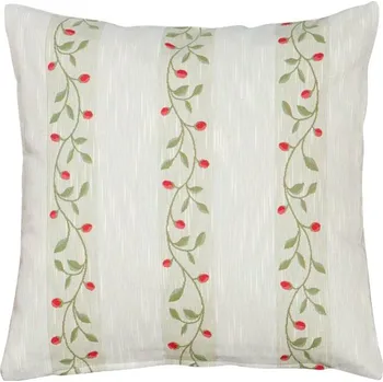 Polštář SCANquilt povlak MOTIV flóra - pruhy béžovočervenozelená 45 x 45 cm