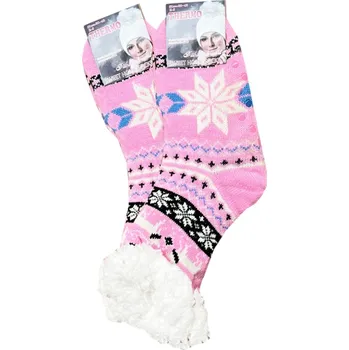 Dámské ponožky Emi Ross Dámské Vánoční termoponožky - Emiross Barva: Růžová, Velikost: 35-38