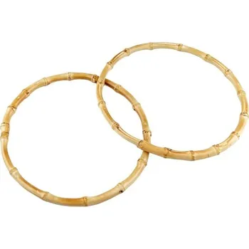 Bambusová ucha na tašky Ø20 cm, světlý bambus - prodej po 2ks