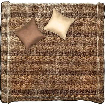 Přehoz na lůžko SCANquilt přehoz LUXUS drobný leopard hnědočerná 220 x 240 cm