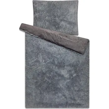 Povlečení SVITAP Povlečení mikroflanel LONGINESS, dlouhý vlas - antracit 140x200,70x90