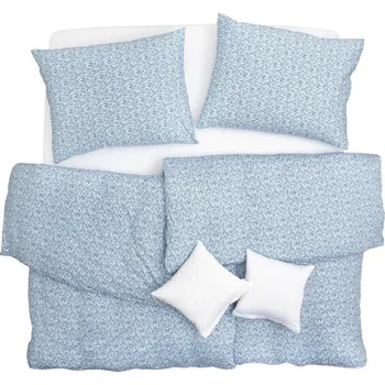 Povlečení SCANquilt povlečení ART JERSEY mozaika modrobílá 140 x 200/70 x 90 cm