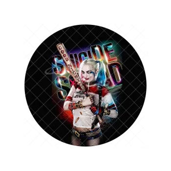 Jedlá dekorace na dort HARLEY QUINN černá, VARIANTA Jedlý papír 1591