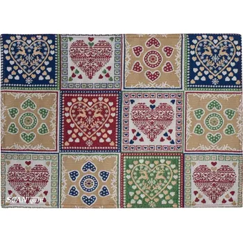 prostírání SCANquilt prostírání MOTIV srdce patch pestrá prostírání cca 30 x 45 cm