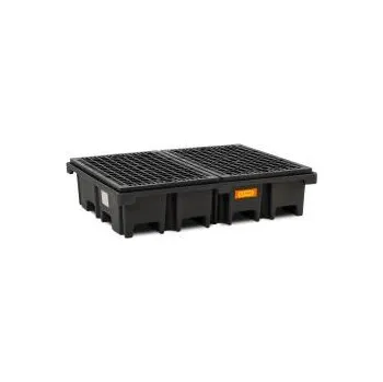 Olejová vana CEMO PE záchytná vana 425/4 - 2 palety napříč vedle sebe, PE rošt(11268)