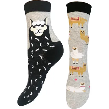 Dámské ponožky Dámské ponožky Aura.Via - NZP9080, šedá/ lama Barva: Šedá, Velikost: 35-38