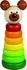 Dřevěná hračka Detoa Pyramida medvěd s barevnými kroužky 8 ks