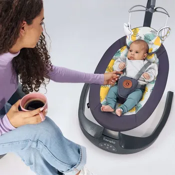 Dětské houpací lehátko Ralf - Šedá-Barevná