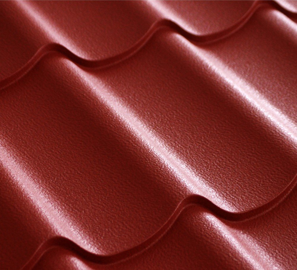 foto Plechová krytina SATJAM Roof Classic PE 25 RAL 3011 červená