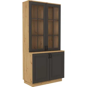 Obývací stěna Sestava A, FLAWIA artisan/grafit MDF, 100 cm