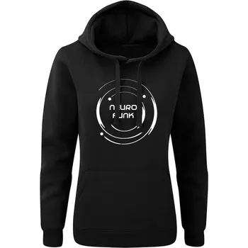 Dámská mikina DNBMARKET.CZ Dámská mikina s kapucí |D&B + NEURO| CircleParty Velikost: L, Barva: Černá - Design 2