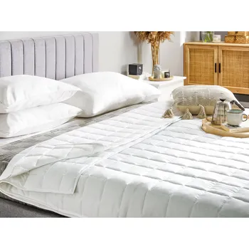 přikrývka Přikrývka bílá celoroční bavlněná 200 x 220 cm, antialergické univerzální Beliani