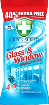 Čisticí prostředek na okna Green Shield Glass & Window vlhčené ubrousky na okna a skleněné povrchy
