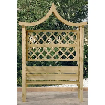 Pergola Zahradní pergola se stříškou a lavicí 146 x 55 x 220 cm impregnovaná borovice