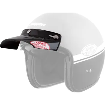 Helma na motorku Plochý retro kšilt Cassida OXYGEN JAWA, černý lesklý