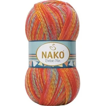 Příze Nako Pletací příze Nako Bebe Mix 86830 - červená melange