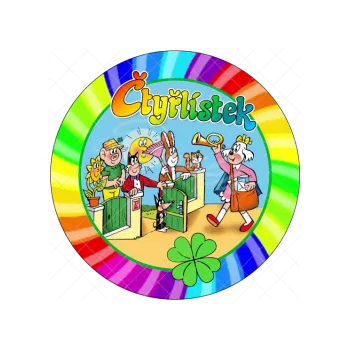 Jedlá dekorace na dort ČTYŘLÍSTEK duha, VARIANTA Jedlý papír 1584