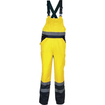montérky Reflexní pracovní kalhoty s laclem COFRA TUTTLE Barva: Reflexní žlutá, Velikost: XL