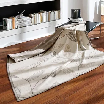 deka SCANquilt pléd VELURO listy smetanovobéžová střední 150 x 200 cm