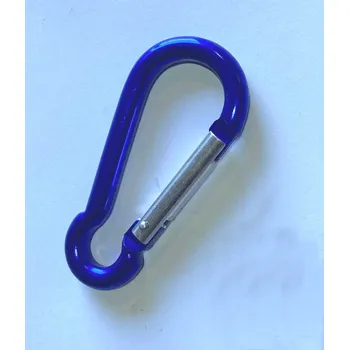 Karabina hliníková, 50 x 5 mm, nosnost 10 kg - modrá