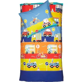 Povlečení SCANquilt povlečení FINO DESIGN traffic modropestrá 140 x 200/70 x 90 cm