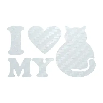 Samolepící dekorace SAMOLEPKA Kočka 033 I love my cat (51 - 3D karbon bílý) NA AUTO, NÁLEPKA, FÓLIE, POLEP, TUNING, VLASTNÍ TEXT, TISK, AUTOSAMOLEPKY.cz, POLEPY, OBRÁZEK, LOGO, SAMOLEPKY