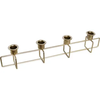 Vánoční dekorace Adventní svícen kov 40cm šampáň (549522)