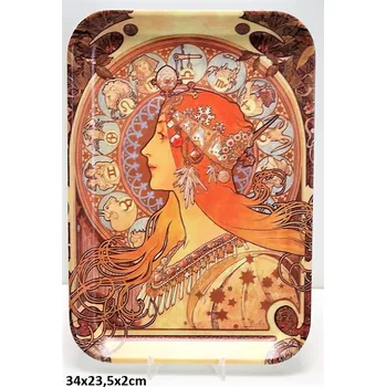 Queen Isabell Collection Plastový tác Alfons Mucha - 34*23,5*2 cm