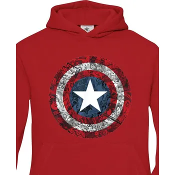 Chlapecká mikina Dětská mikina Štít Kapitán Amerika, Barva Červená, Velikost 110-116, Canvas Dětská mikina Bezvatriko.cz 1652