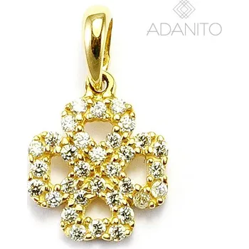 Přívěsek Zlatý přívěsek čtyřlístek se zirkony