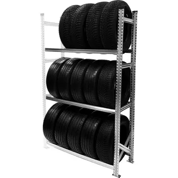 Uskladnění pneumatiky Wexta Regál na pneumatiky s ráfkem, 1972x1350x500 mm, 3 police, přídavný