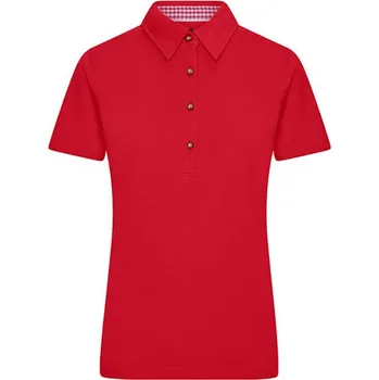 Dámské tričko James&Nicholson Dámská polokošile JN715 Red-Red S