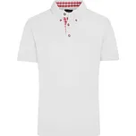 James&Nicholson Pánská polokošile JN716 White-Red XXL