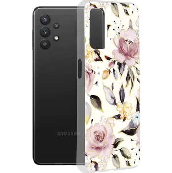 Pouzdro na mobilní telefon Kryt Samsung Galaxy A32 5G Techsuit - Marble Series - Chloe White