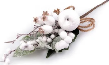 Umělá květina Stoklasa Umělá zasněžená větvička 29 cm bílá