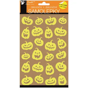 Samolepící dekorace Anděl Přerov Rozesmáté dýně samolepky svítící ve tmě 14 x 25 cm