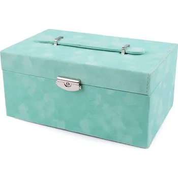 Šperkovnice Šperkovnice 2 v 1 uzamykatelná, semiš, barva 2 mint