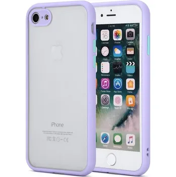 Pouzdro na mobilní telefon Matně průhledný kryt s barevným rámečkem pro iPhone 7/8/SE2/SE3 Barva: Fialová