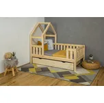 MAXIDO Dětská postel domeček Zara s přistýlkou 200x140 přírodní (Český výrobek)