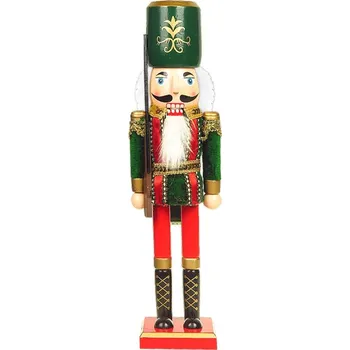 Vánoční dekorace TifanTEX Louskáček vojáček s puškou 38cm