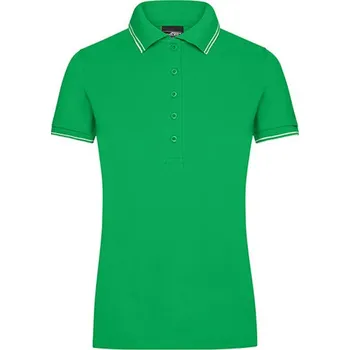 Dámské tričko James&amp;Nicholson Dámská polokošile JN985 Fern Green-White L