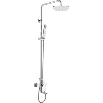 Vodovodní baterie MEREO VIANA sprchová nástěnná baterie 150 mm se sprchovou soupravou, výtokem, ruční a hranatou talířovou sprchou CBE60101SB