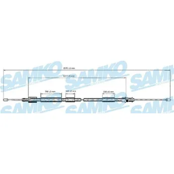 Lanko parkovací brzdy Tažné lanko, parkovací brzda SAMKO C0119B