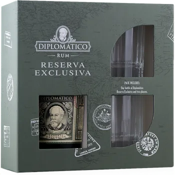 Diplomatico Reserva Exclusiva 0,7l se skleničkami