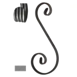 K 18A-17 - kované S, kovaný prvek, element Ska, ozdoba pro kovářské ploty, brány, branky, zábradlí a mříže