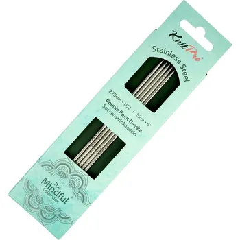 Jehlice KnitPro Mindful ponožkové jehlice 2,75mm 15cm (KnitPro Mindful Double Pointed Needles 2,75mm 15cm)
