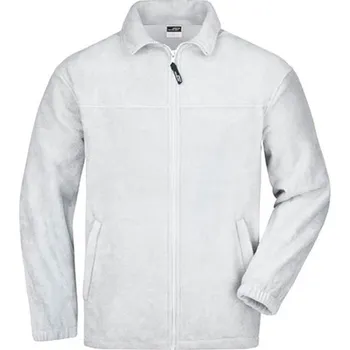 Pánská mikina James&amp;Nicholson Pánská fleecová mikina JN044 White 4XL