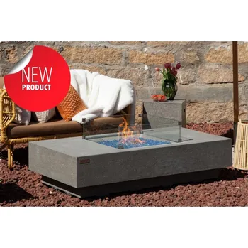 Zahradní stůl Betonový stůl s ohništěm - MONTE CARLO - šedý